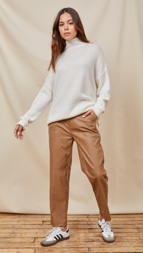 MATILDE MOCK NECK SWEATER - IVORY