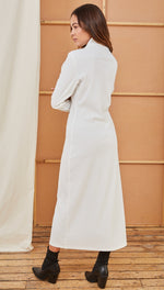 LENI RIBBED DRESS - IVORY