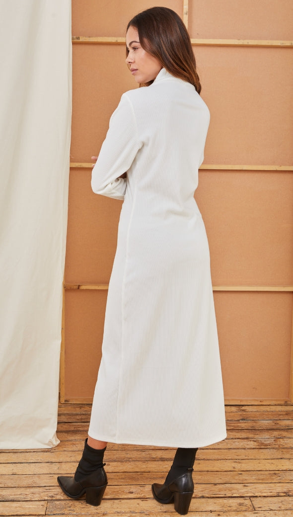 LENI RIBBED DRESS - IVORY