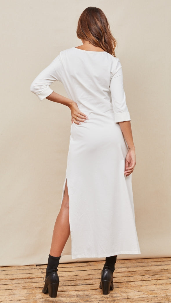 CHLOE KNOT DRESS - ECRU