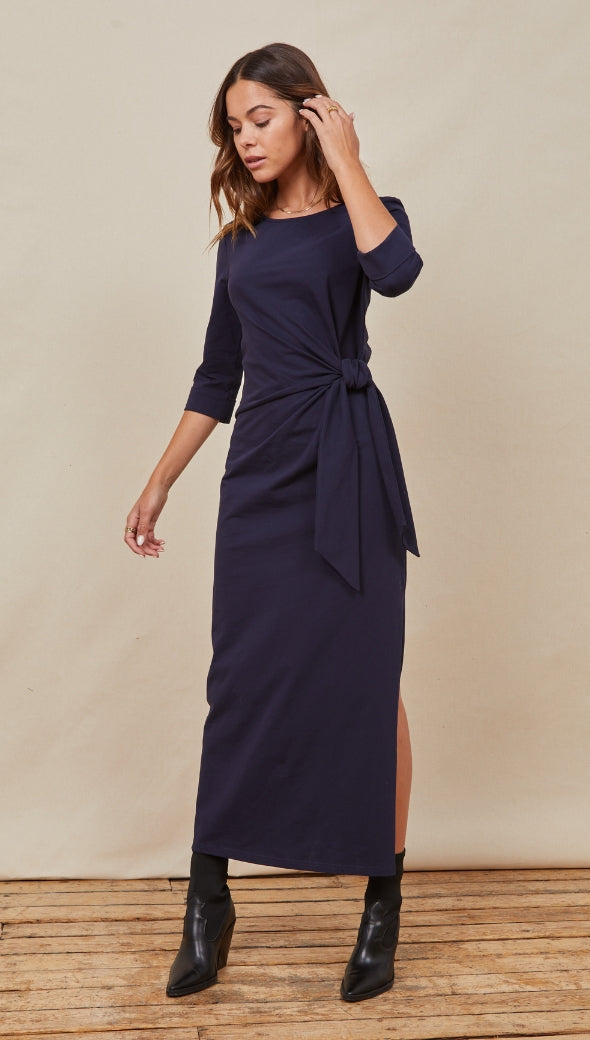 Chloe Knot Dress - Navy