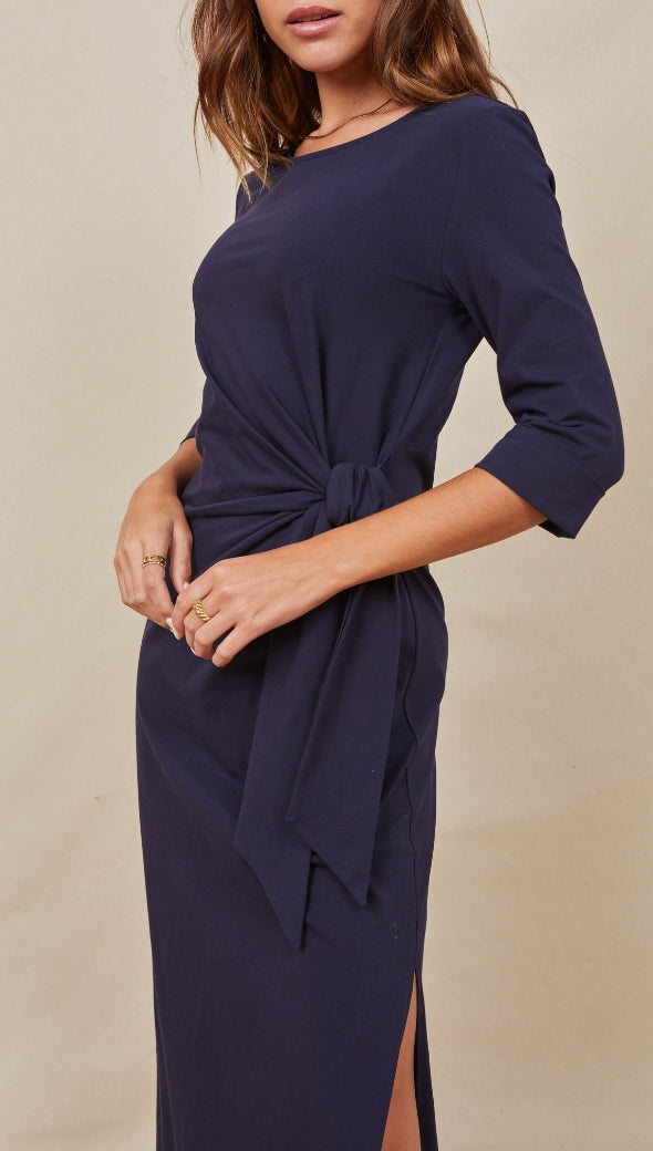 Chloe Knot Dress - Navy