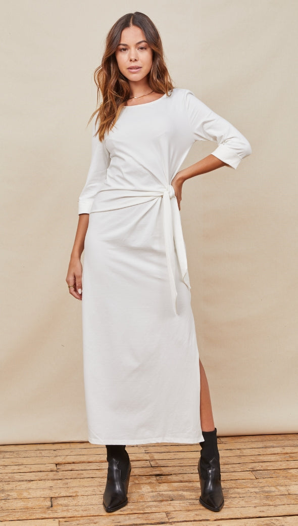 CHLOE KNOT DRESS - ECRU