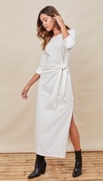 CHLOE KNOT DRESS - ECRU