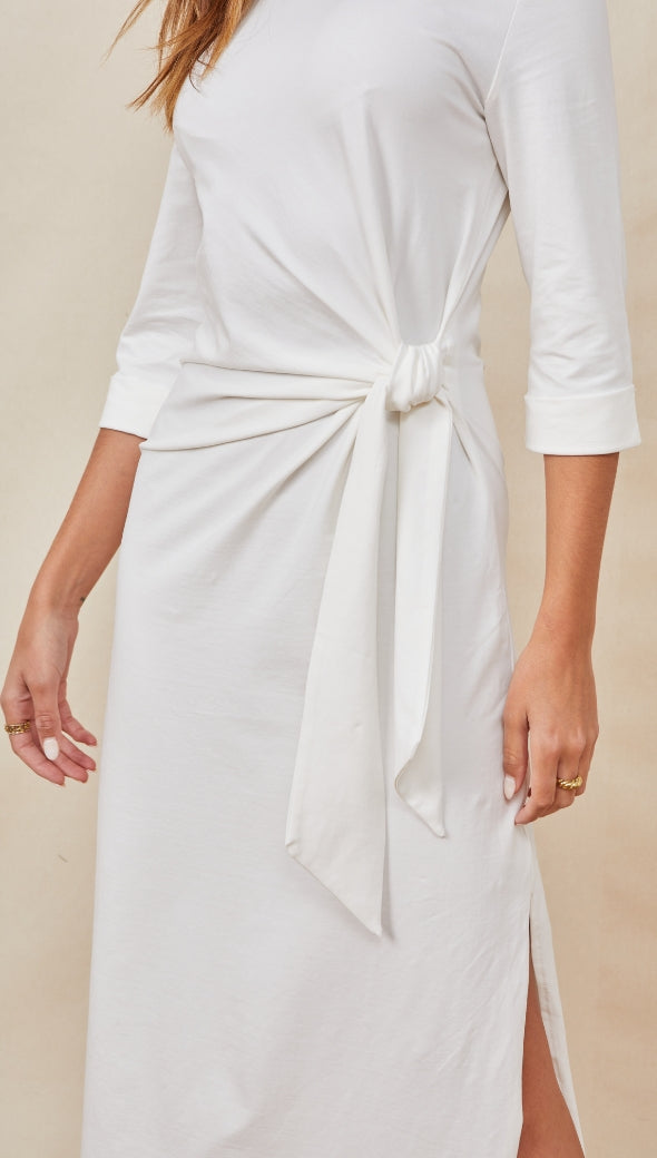 CHLOE KNOT DRESS - ECRU
