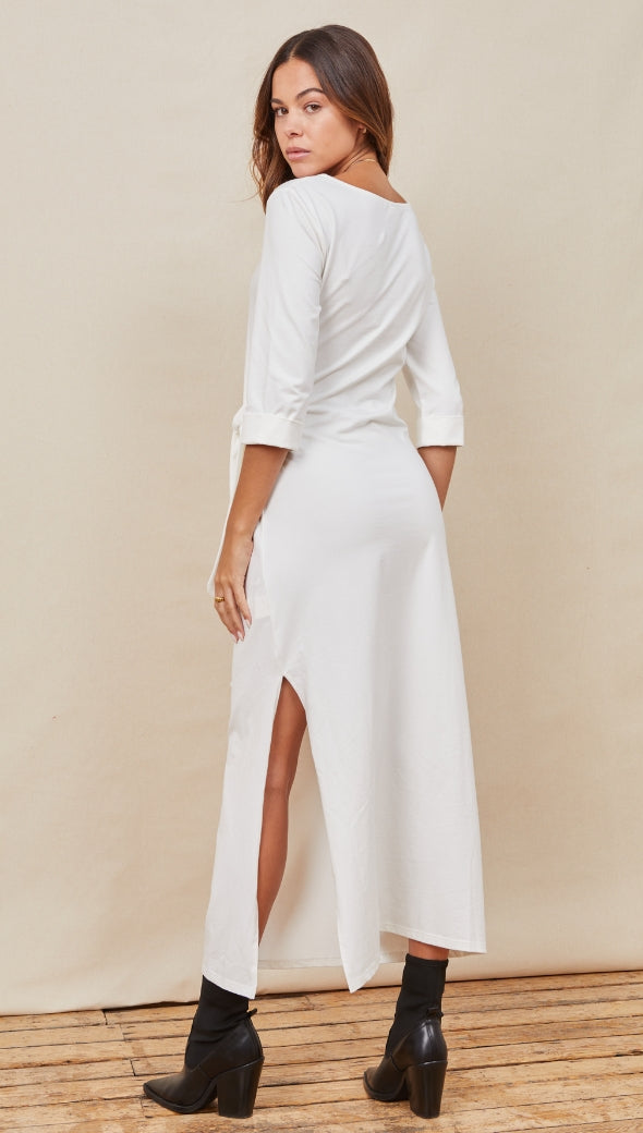 CHLOE KNOT DRESS - ECRU
