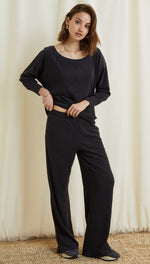 LEONA RIBBED TROUSERS - SLATE