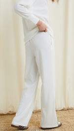 LEONA RIBBED TROUSERS - IVORY