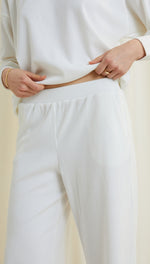 LEONA RIBBED TROUSERS - IVORY