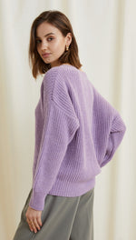 PETRA V-NECK SWEATER - LILAC