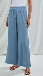 TAMARA WIDE LEG TROUSERS - BLUE