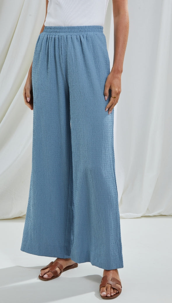 TAMARA WIDE LEG TROUSERS - BLUE