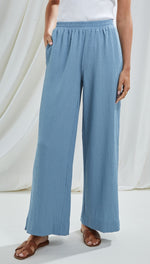 TAMARA WIDE LEG TROUSERS - BLUE