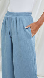 TAMARA WIDE LEG TROUSERS - BLUE