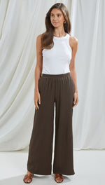 TAMARA WIDE LEG TROUSERS - CHARCOAL