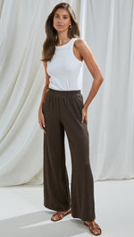 TAMARA WIDE LEG TROUSERS - CHARCOAL