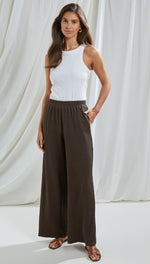 TAMARA WIDE LEG TROUSERS - CHARCOAL