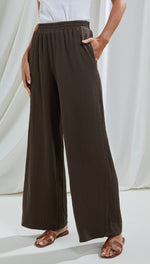 TAMARA WIDE LEG TROUSERS - CHARCOAL