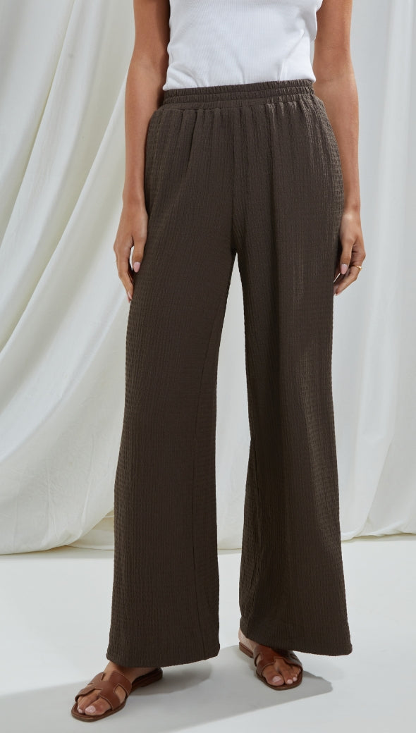 TAMARA WIDE LEG TROUSERS - CHARCOAL