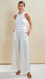 TAMARA WIDE LEG TROUSERS - WHITE