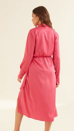 DANI SATIN DRESS - FUCHSIA