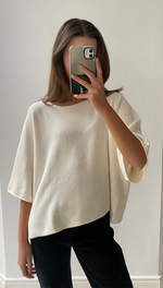 ANA KNITTED TOP - PUTTY