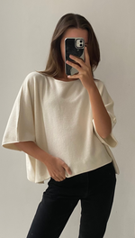 ANA KNITTED TOP - PUTTY