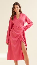 DANI SATIN DRESS - FUCHSIA