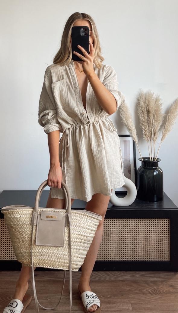 CAMILLE DRESS - PUTTY