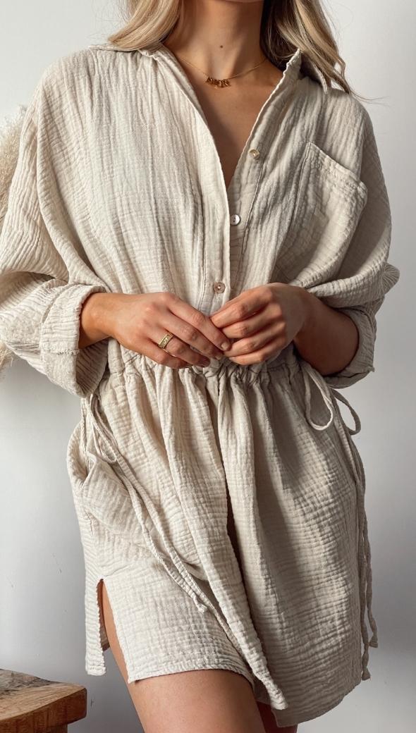CAMILLE DRESS - PUTTY