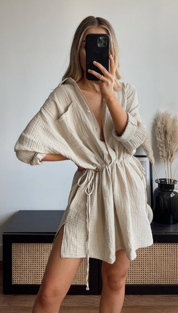 CAMILLE DRESS - PUTTY