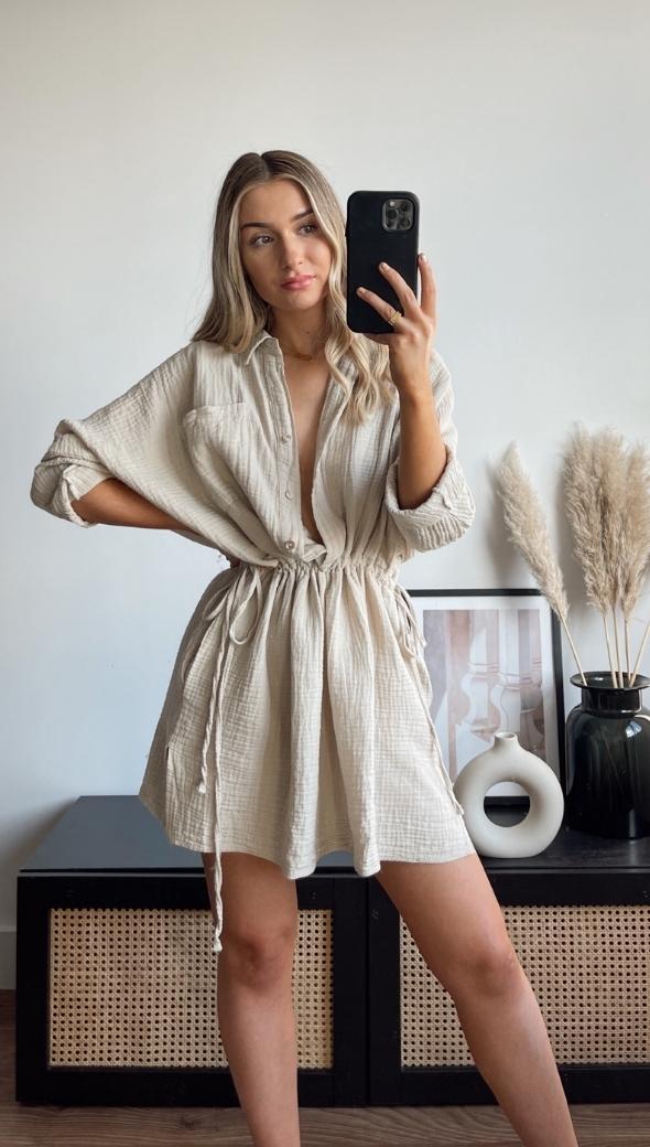 CAMILLE DRESS - PUTTY