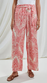 CLEO TROUSER - CORAL PRINT