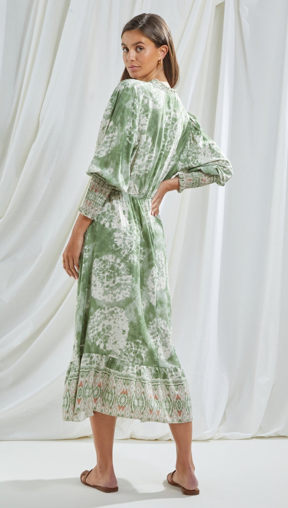 IRENE DRESS - GREEN PRINT