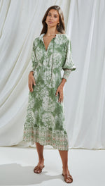 IRENE DRESS - GREEN PRINT