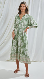 IRENE DRESS - GREEN PRINT