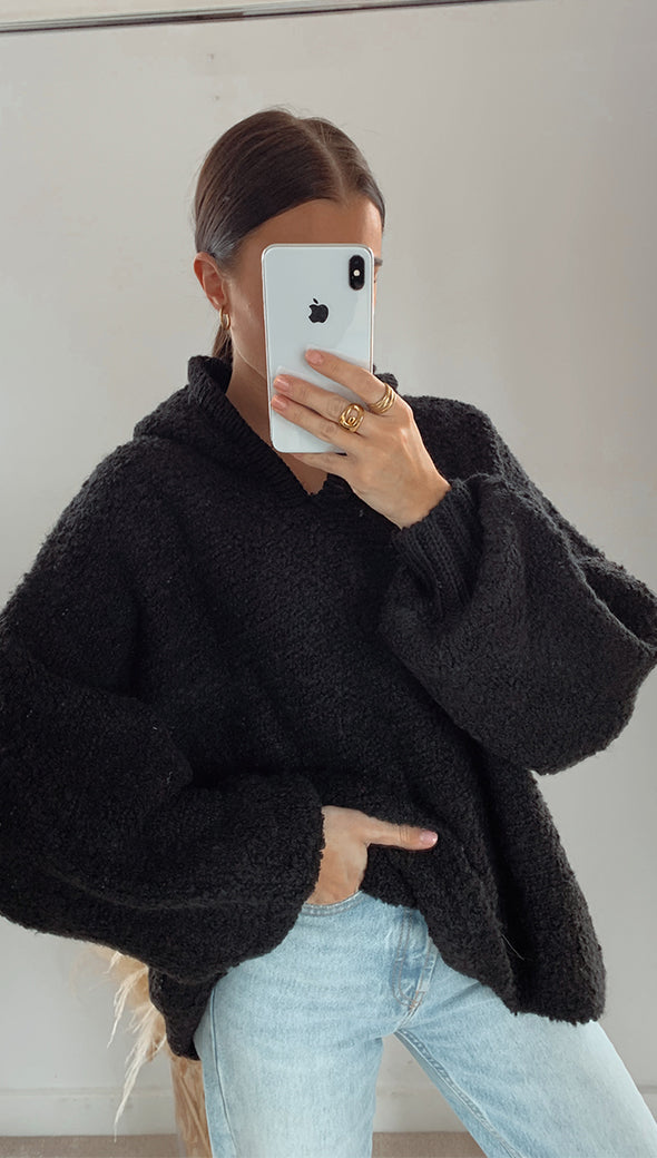 Giorgia Alpaca Sweater - Black