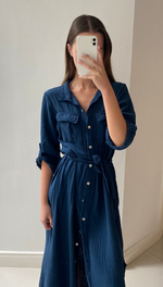 CASSIS SHIRT DRESS - NAVY