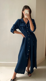 CASSIS SHIRT DRESS - NAVY