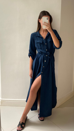 CASSIS SHIRT DRESS - NAVY