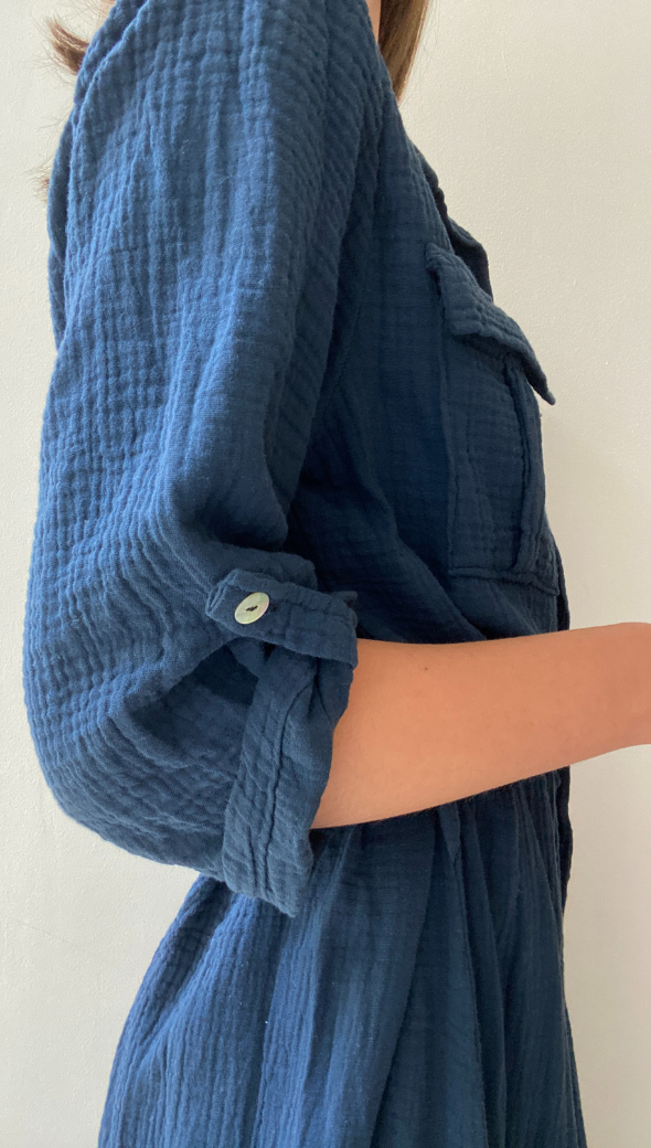 CASSIS SHIRT DRESS - NAVY