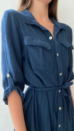 CASSIS SHIRT DRESS - NAVY